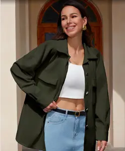 Women's Autumn/Winter Solid Color Shirt-Style Jacket - Versatile Layering Piece for Stylish Comfort