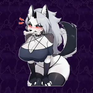 Angry Wolf Girl Sticker – Cool Gothic Anime Vinyl Decal for Laptop, Notebook, or Console – Gift for Wolf and Anime Lovers