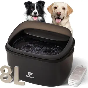 Dog Water Fountain for Large Dogs 2.1Gal/8L No Spill Automatic Pet Water Fountain with Ultra Quiet Pump 3 Filter Replacement for Dogs Cats Multiple Pets Black