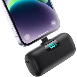 Small Portable Charger for iPhone,Upgraded 5000mAh PD Fast Charging Power Bank,Mini Battery Pack Backup Charger Compatible with iPhone 14/14 Pro Max/13/13 Pro/12 Pro/11/XS/XR/X/8/7/6 etc-Black