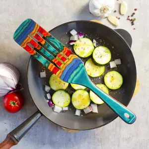 Baltique Montego Bay Collection Spurtle 13" Wooden Kitchen Utensil for Cooking and Serving, Non-Stick Safe