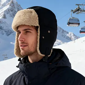Winter Hat With Ear Flaps Warmer Windproof Ski Cap Plush Lined for Men Women Cold Weather Protection