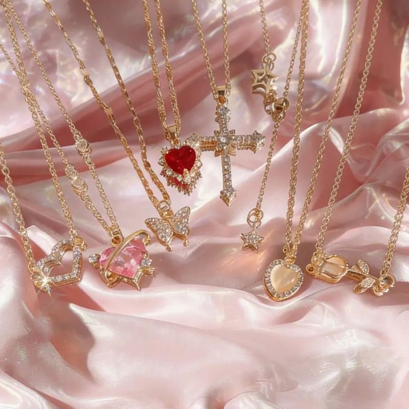 Women Heart-Shaped Zinc Alloy Necklace Set, Assorted Layered Necklaces, Y2K Fashion Vintage Elegant Design, Fashion Jewelry Party, Perfect Exquisite Birthday Gift Jewelry for Parties & Daily Wear, Elegant Prom Jewelry