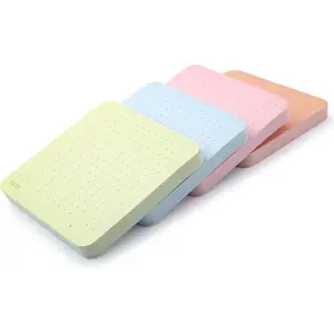 Dot Grid Sticky Notes 4pk |  Thick Paper 120g | Colorful Pastel Dotted Memo Pads with Date, 3" x 3"