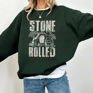 The Stone Rolled Since Ad 33 Sweatshirt, He Is Risen Sweatshirt, Christian Easter Hoodie, Jesus Resurrection Graphic T Shirt , Unisex Sweater Pullover Tee