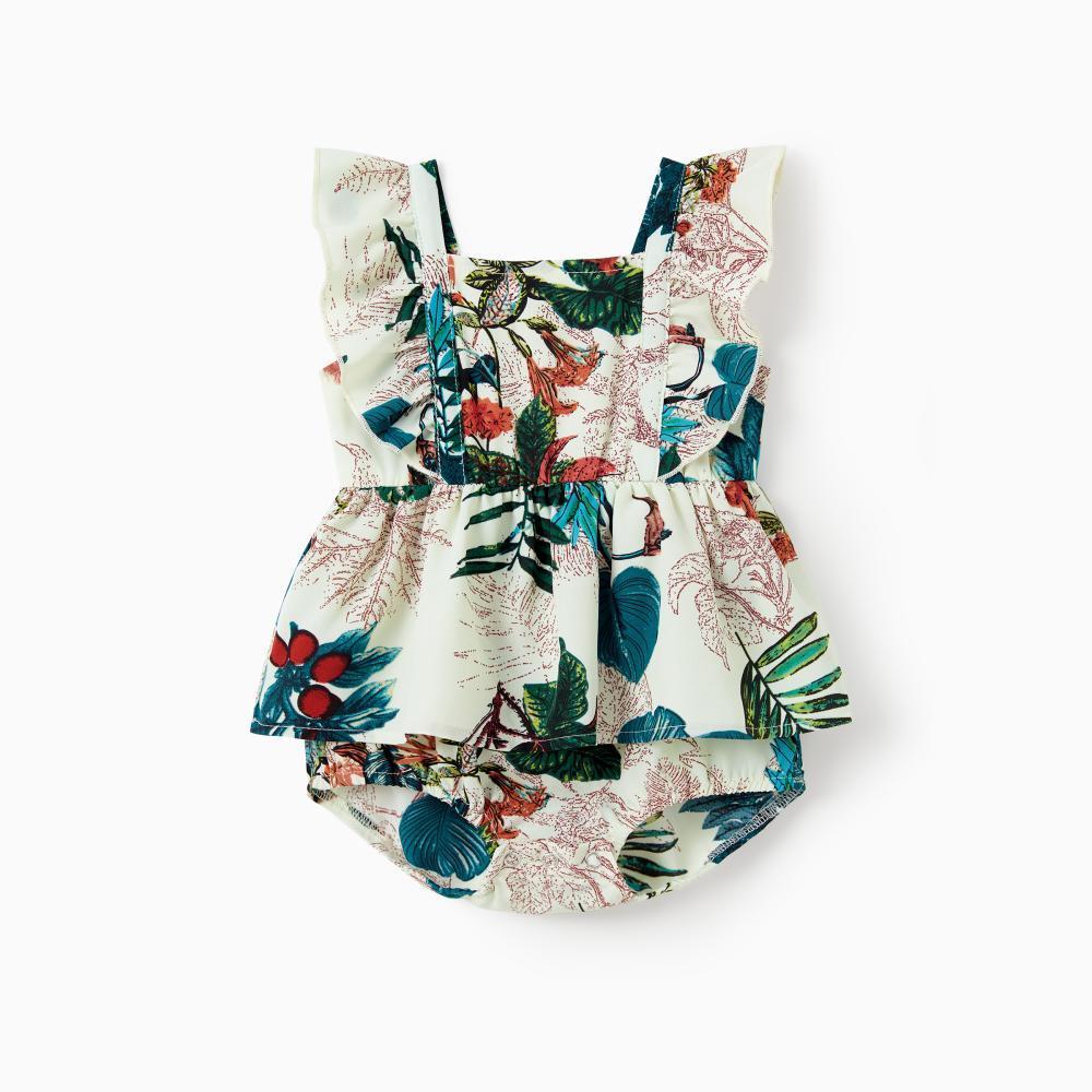 PatPat Family Matching Blue Short-sleeve Tee & Colorful Stripe Camisole Dress - Durable Breathable Fabric for Casual Outings & Vacations