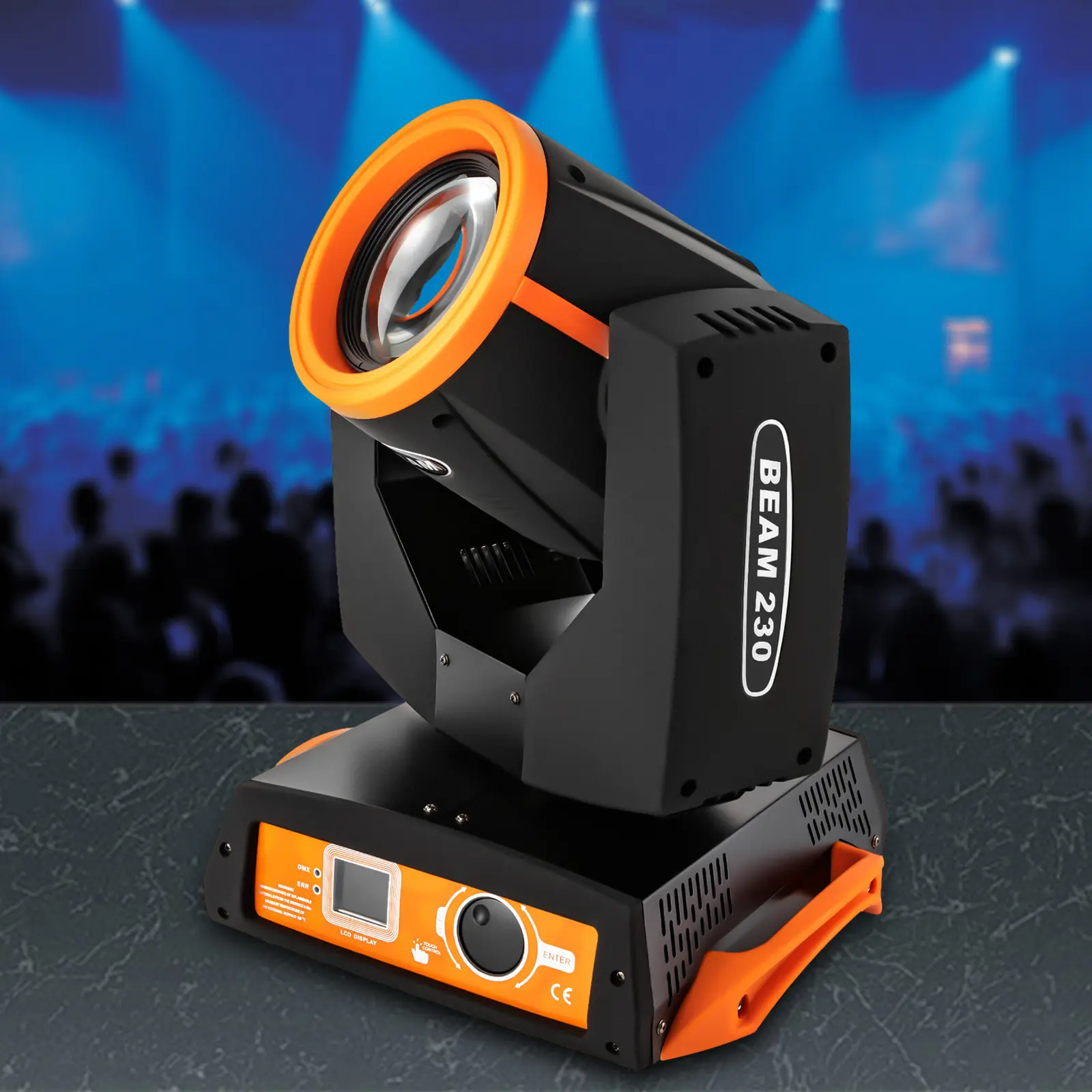 CNCEST Modern 7R 230W Sharpy Beam Moving Head LED DJ Light - 300W Power Design, 17 Gobos, RGBW Beam, 16CH DMX512 Control, Sound Control, Adjustable Focus, for Church, Disco Parties