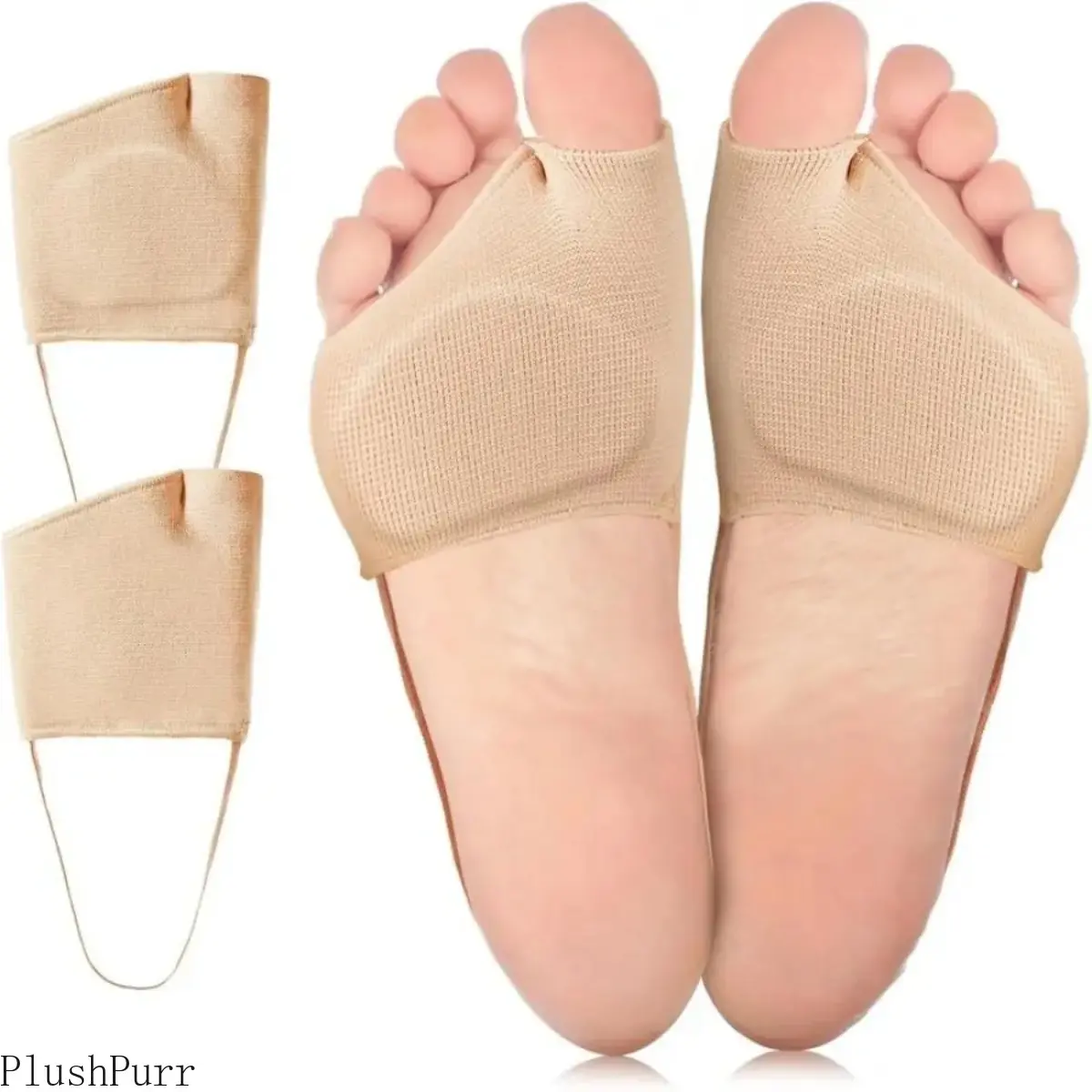 summerwins Unisex Casual Soft Silicone Gel Forefoot Ball Pads, 2-Piece Breathable Fabric Reusable Forefoot Care Gear, Anti-Injury Protection for Dances & Walking, Compatible with Compression Socks, Eases Morton's Neuroma, Footwear, Running, Shoe Shock Abs
