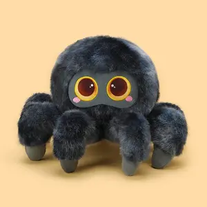 Happy Plush Spider Toy, Fun Halloween CostumeAccessory, Game Decoration, Perfect for Halloween PartySupplies & Playtime toy soft doll Grey Adorable SpiderPlush Toy floppy plush stuffed animals