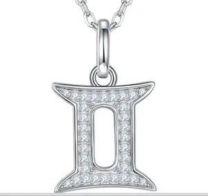 Zodiac Constellation Pendant Necklace - 12 Celestial Signs in Moissanite