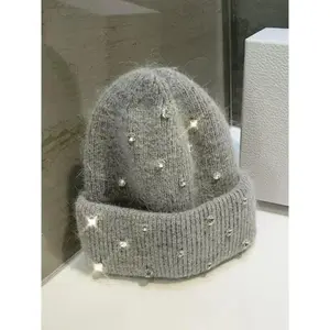 Unisex Thick Knit Faux Rabbit Fur Beanie Hat. Warm Winter Cap for Casual & Outdoor Wear.