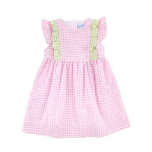 Spring Days Pink & Light Green Gingham Kate Dress - Girls Ruffle Outfit