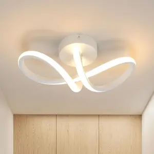 Modern Butterfly Shape Ceiling Light, Adjustable Three Color 3000-6000k, Options, Metal Curved Design, Hard Wired, Modern Mood Lighting
