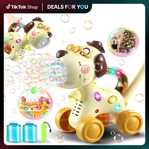 Nicmore Dog/Giraffe Bubble Lawn Mower Machine Toy with Box Gift for Kids: Automatic Bubble Machine Outdoorfun Play - Push or Handheld Bubble Maker Blower Birthday Party Gift for Boy & Girl