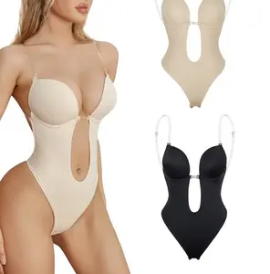 One Piece Bodysuit: Padded, Adjustable Straps Clear Straps Open Chest and Stomach
