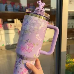 40oz Stainless Steel Tumbler with Handle vacuumflask-304Stainless Steel Material -Drinkware cold drink narrow bottom car loading