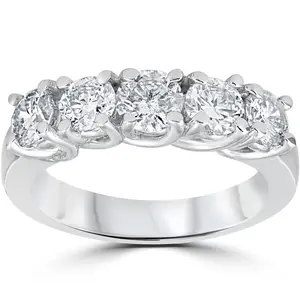 1 1/2ct Diamond Wedding Anniversary Band 14k White Gold Ring