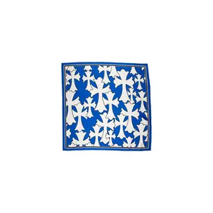 Cemetery Cross Silk Scarf "Blue" CHRM0533