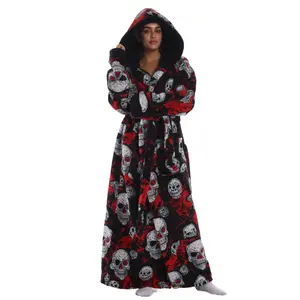 Oversized Cozy Flannel Lined Hooded Robe for Men & Women, Thickened Long Sleeve Bathrobe, Cozy Home Sleepwear, Christmas & Valentine's Day Gift