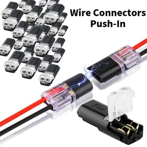 Double-Wire Plug-in Connector LED Light Strip Connectors 2 Pin, Low Voltage Wire Connector with Locking Buckle, Fast Connect Plugs LED Connectors for Strip Lights, Halloween & Christmas Decoration Light Strip Connector