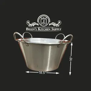 Cazo jumbo (145qts) acero inoxidable Reforsado heavy duty