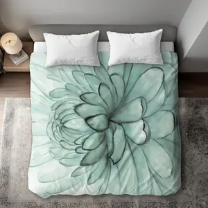 Begin Home Decor C1DCKSW06XL4TP Turquoise Flower King Size Duvet Cover - Floral Home Decor Bedding