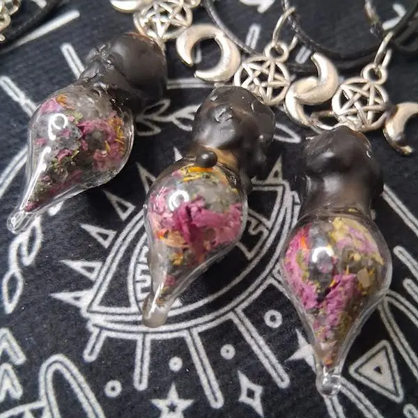 The Ward Weaver Protection Spell Bottle Necklace