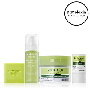 [Dr.Melaxin Official] CACTOX Deep Cleansing & Pore Care 4-Step Set | Cactus Extract & Cooling System for Pore Tightening, Reducing Puffiness, and Skin Repair