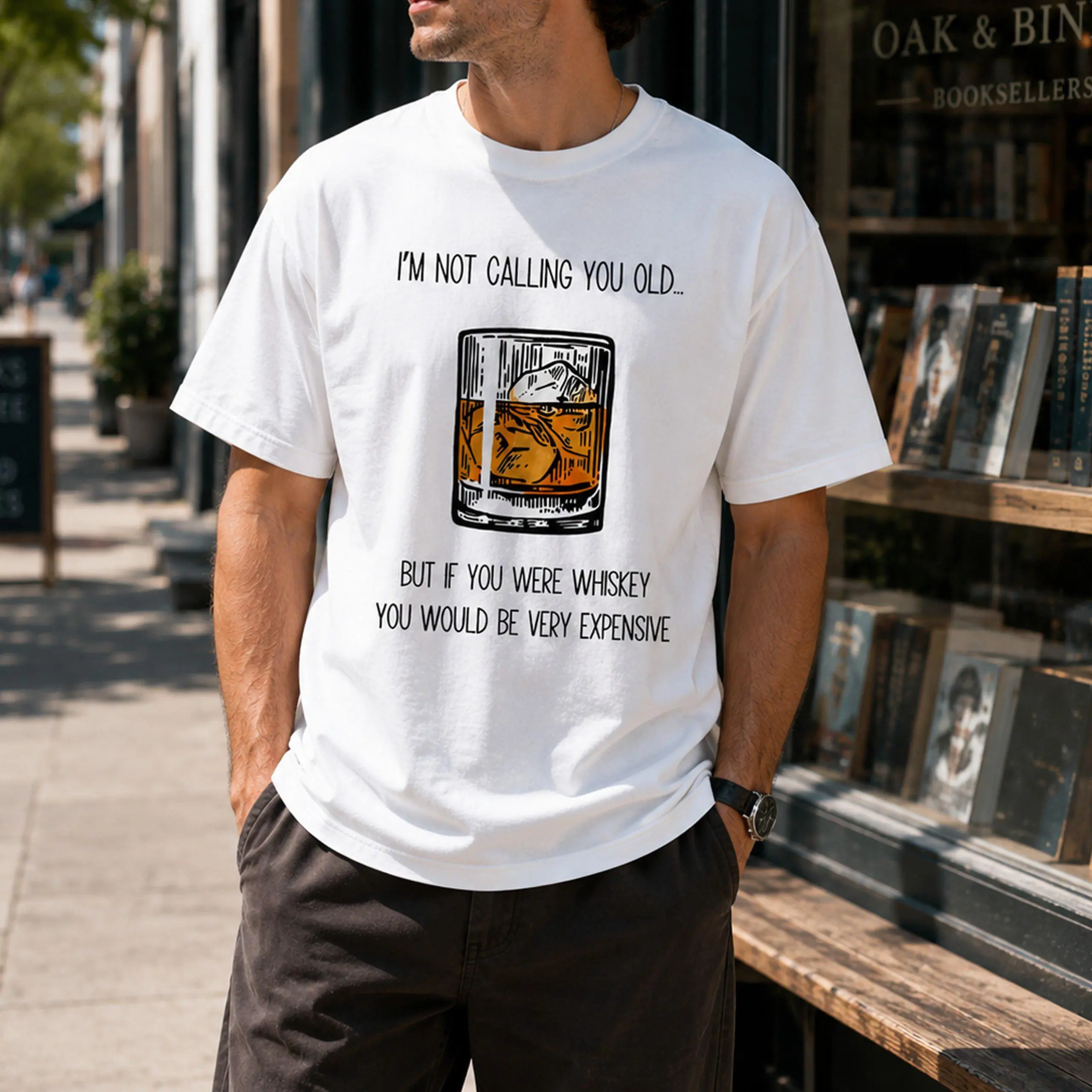 COMFORT COLORS Im Not Calling You Old, Funny Whiskey Birthday Shirt Expensive Aged Bourbon Graphic Tee Gift for Dad Husband Grandpa Men