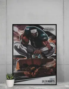 Jalen Hurts 2025 Prizm Manga 12x17 Poster Philadelphia Eagles