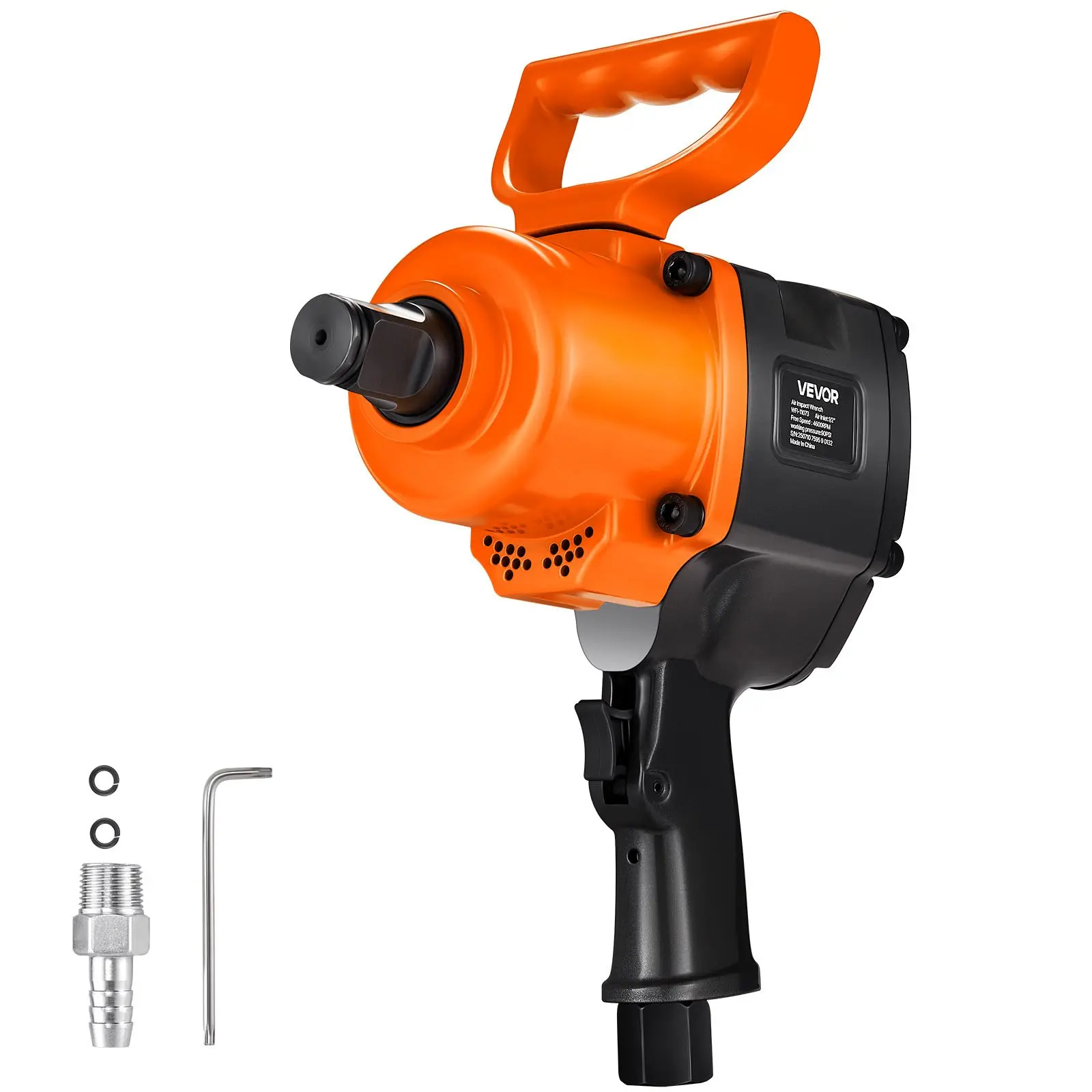 VEVOR 1 Inch Air Impact Wrench, Up to 1200 ft-lbs Nut-Busting Torque, 16.4 lbs Lightweight Pneumatic Impact Gun with Double Handles for Heavy Duty Repairs and Maintenance