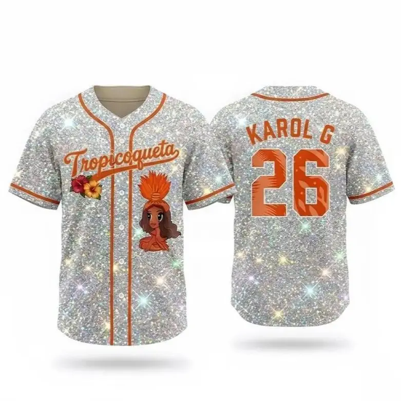Tropitour 2026 World Tour Baseball Jersey (Not Glitter Printed Only), Tropicoqueta Graphic Button-Up Shirt, Latin Concert Fan Gift, Unisex Apparel