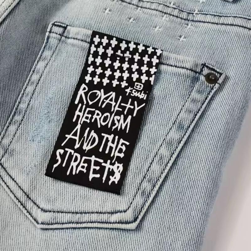 Ksubi Mens Jeans with Distressed Design and Graphic Print Slim Fit Denim Pants for Casual Wear Menswear