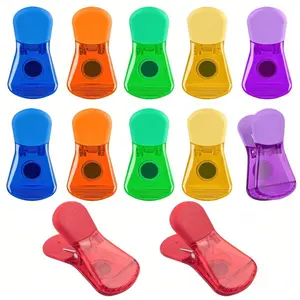 6pcs Chip Clip Bag Clips, Portable Snack Bag Sealing Clips, Various Sizes, Colorful Refrigerator Magnetic Clips, Kitchen Organizer, Kitchen Organization