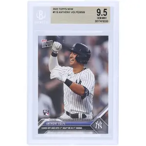 Anthony Volpe New York Yankees 2023 Topps Now Leads Off & Hits 1st MLB HR in 1st Inning #119 BGS Authenticated 9.5 Rookie Card