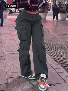 Y2K Workwear Multi-Pocket Loose Long Cargo Pants for Women, Casual Street Fashion Trousers, Comfortable and Stylish Everyday Wear