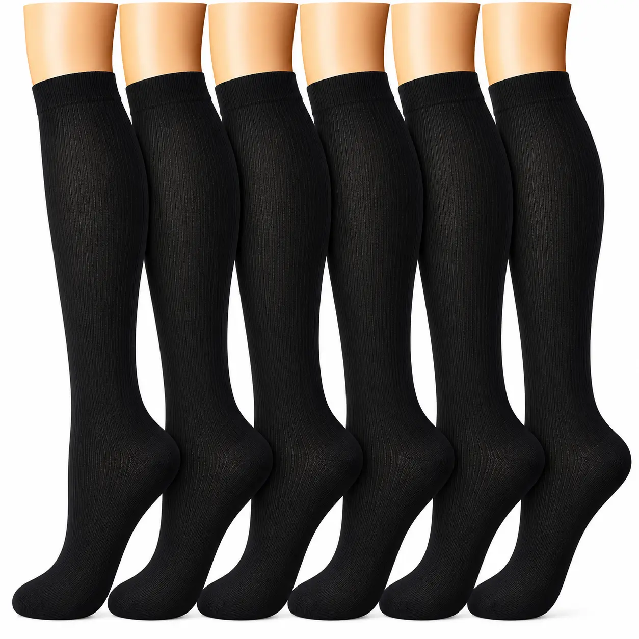 MhzyCaus Light Compression Socks for Women, 6 Pairs Retro Polka Dot Knee High Socks, Colorful Multi-Theme Long Socks, Stretchy Vintage Styles for Work, Travel & Daily Wear, calf, sport