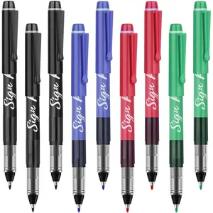 Sign Pens 9 Pack (Black Blue Red Green)- 1.0mm Nib Tip - 0.6mm Line, Liquid Ink Sign Pen Smooth Writing - Fineliner Marker Pens Quick Drying