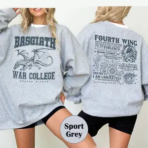 Fourth Wing 4-Leg Dragon Sweatshirt, Dragon Knight Shirt, Basgis War College Shirt, Bookroll Sweater, Book Lover Shirt, Retro Fourth Wing College Sweatshirt