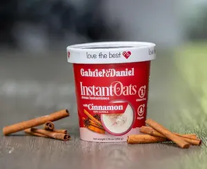 Gabriel & Daniel Organic, Gluten Free, Non-GMO Instant oats Cinnamon. Convenient microwave cup. Fortified with Vitamins. Hot Cereal breakfast or snack.