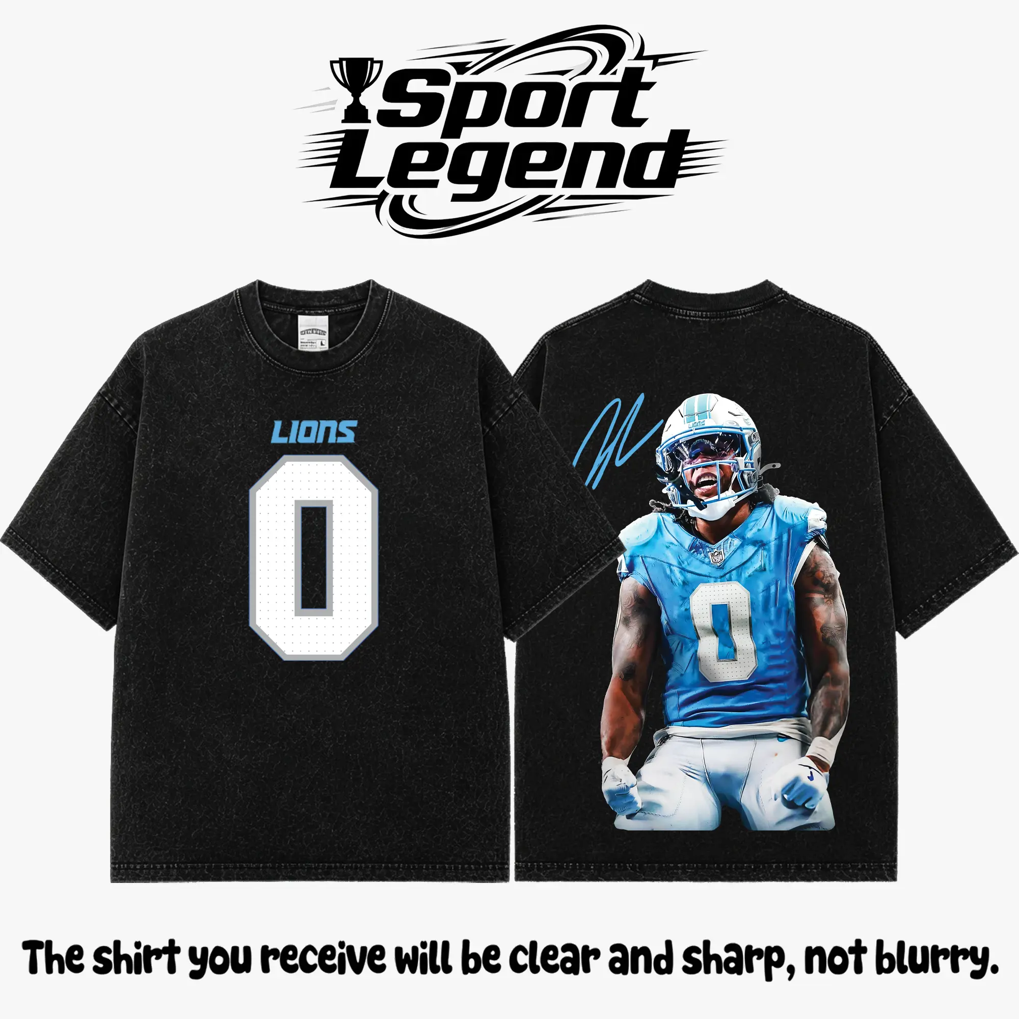 One Pride Fit Jahmyr Gibbs #0 Premium Acid Washed Cotton T-Shirt, Vintage Heavyweight Washed Graphic Tee, Detroit Football Game Day Shirt, Oversized Streetwear Apparel, Unisex Football Fan Gift, Premium Cotton Tee