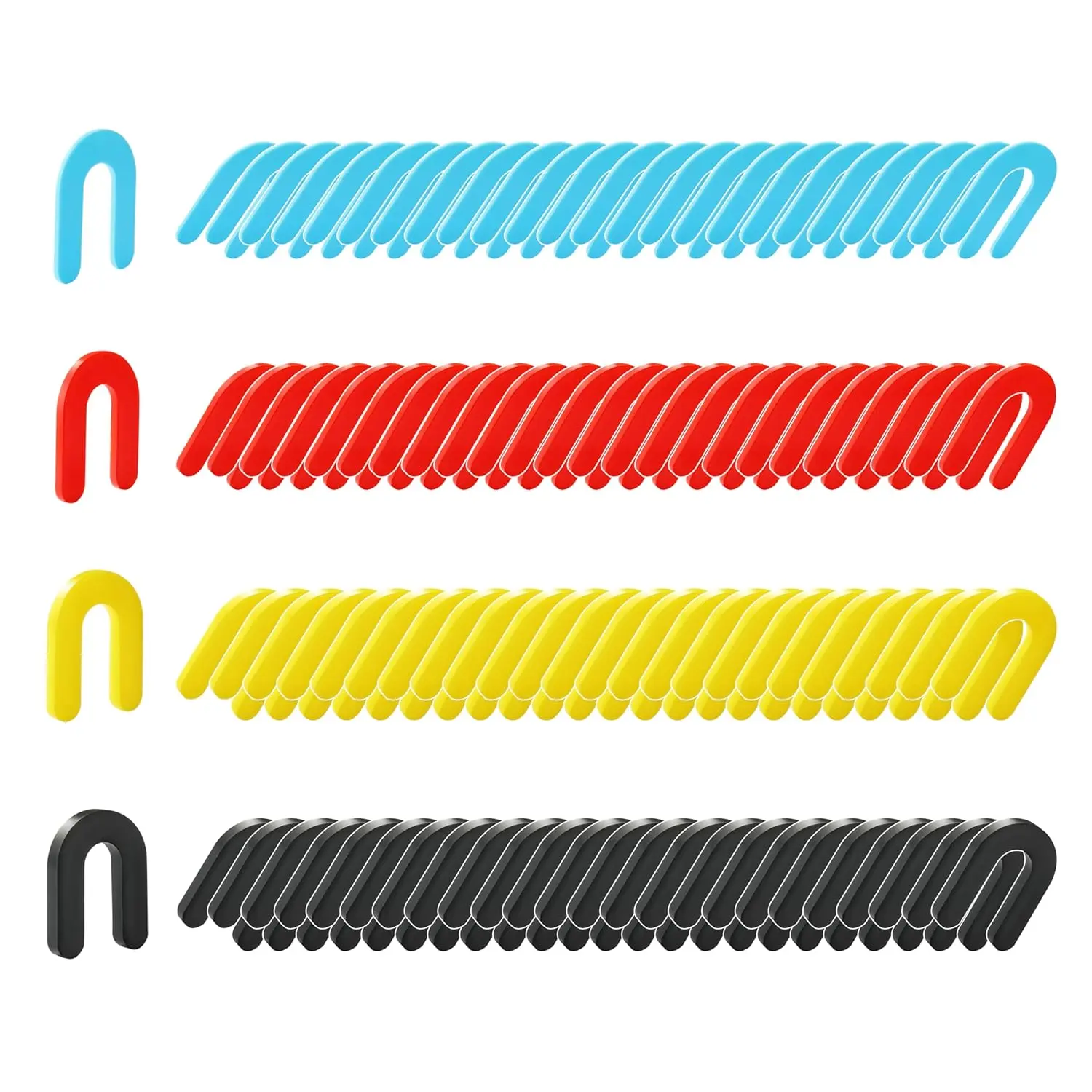 100 count Tile Spacers, Plastic Shims for Leveling, Horseshoe Shims Spacers to Level Windows, Floors, Toilet, Indoor and Outdoor Use, 1/16, 1/8, 3/16, 1/4 inch