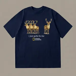 I Just Gotta Be Me Deer Graphic T-Shirt 90s Vintage Retro Funny National Geographic Animal Lover Ocean Lover Aesthetic Gift Cute Sea Tee Natural Inspired Y2K Streetwear