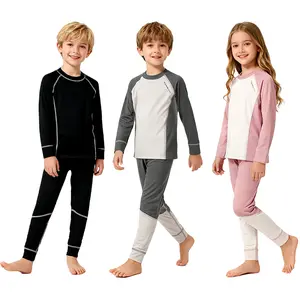 Thermal Underwear Set for Kids Toddler, Soft Pajamas for Boys Girls, Lightweight & Moisture-Wicking Base Layer, Cozy Sleepwear&Loungewear at Home, Warm Snug Long Sleeve Tee & Leggings for Winter Spring, 3T-12Y, Valentine's Day Gift,TikTokShopStockUp
