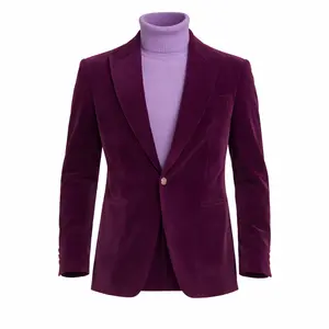 Inserch BL-007 Velvet Blazer Deep Violet