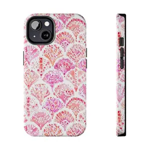 Whimsical Pink Shell Shockproof Rubber Smartphone Case - Ocean-Inspired, Vacation-Ready Tech Accessory - Lightweight Durable Polycarbonate-TPU Cover with Custom Resistance - Gift for Beach Lovers, Mobile Phone Tech Accessories