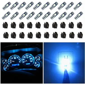 74 Led Bulb Dash Lights 3SMD Super Bright T5 2721 37 286 Wedge PC74 Twist Socket Automotive Instrument Panel Gauge Light Kits Cluster Shift Indicator Interior Bulbs Ice Blue Pack of 20