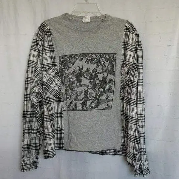 Dance with the Devil Upcycled Oversized Flannel