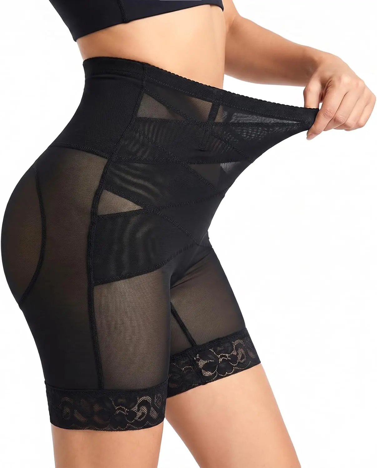 Shapewear Tummy Control Women Body Shaper Shorts High Waisted Butt Lifting Shapewear Apron Belly-Shapewear Panties Girdle for Women (Black)