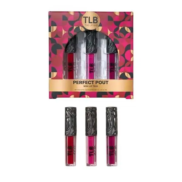 The Lip Bar - Perfect Pout Mini Lip Trio Gift Set (Bawse Lady, Muse, and Playmate) - Nonstop Liquid Matte Lipstick & Non-Sticky Lip Gloss - Travel Size - Gift Box - Vegan, Gluten Free, Cruelty Free